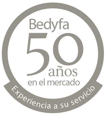 50 años en el mercado: Bedyfa inició su actividad 1968, apostando desde sus comienzos y a lo largo de todos estos años por la calidad y el servicio como principal seña de identidad. DESDE 1968, BEDYFA